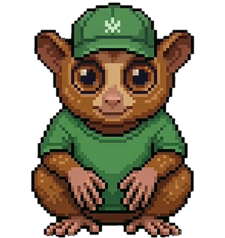 Tarsi mascot looking happy